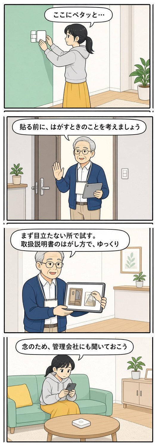漫画『ひより、うちをつなぐ』「その両面テープ、はがせる？」