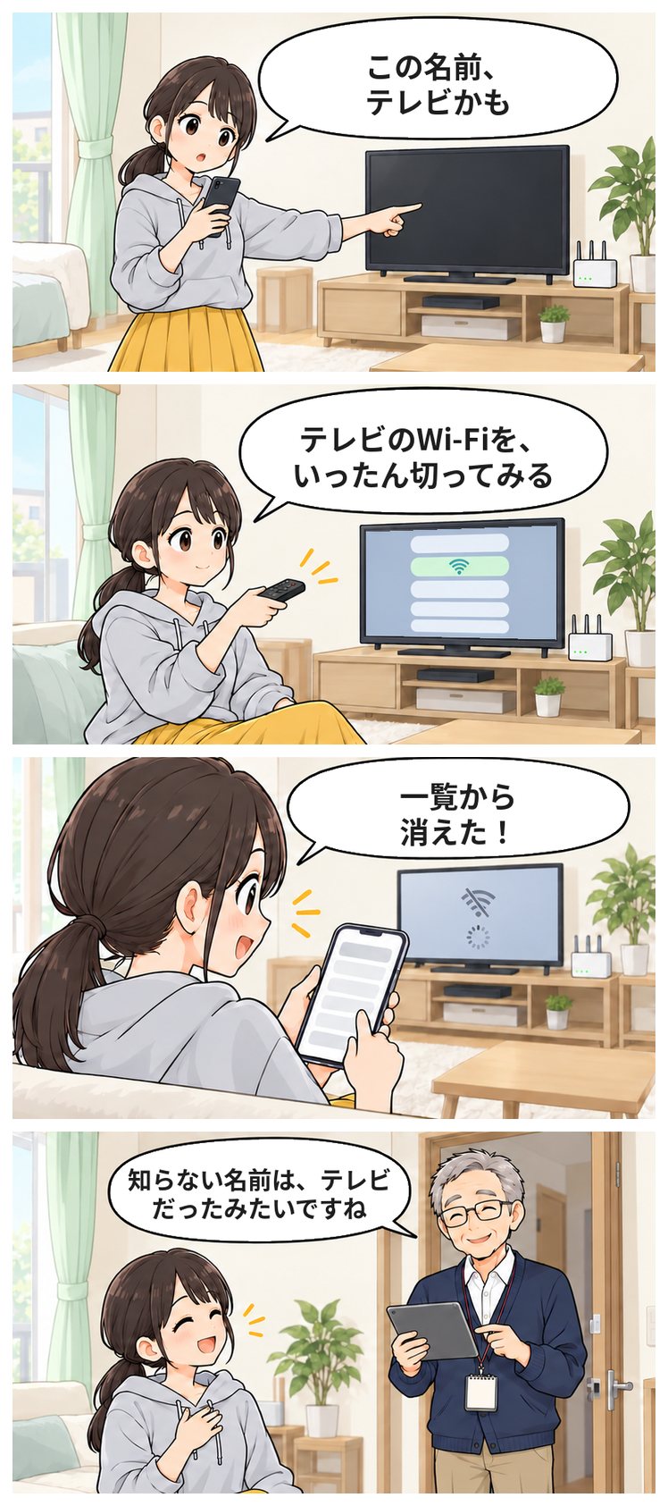 漫画『ひより、うちをつなぐ』「正体は、うちのテレビ」